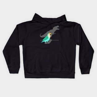 T-Rex Shadow Dutch blue Peach faced Lovebird Kids Hoodie